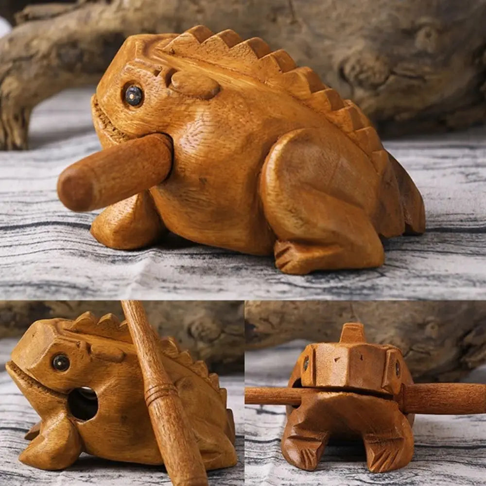 Wooden Frog Guiro Rasp – Handcrafted Percussion Instrument & Décor