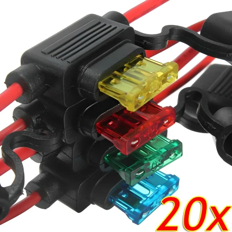 Waterproof Inline Mini Blade Fuse Holder 12V 20A – 5-Pack