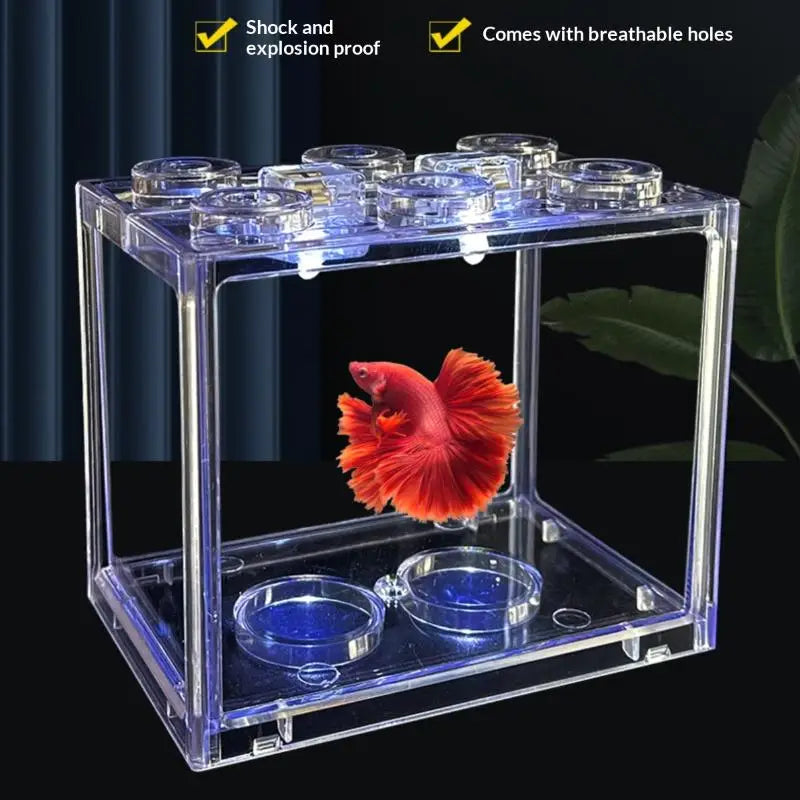 Mini Acrylic Betta Fish Tank – Desktop Aquarium with Filter