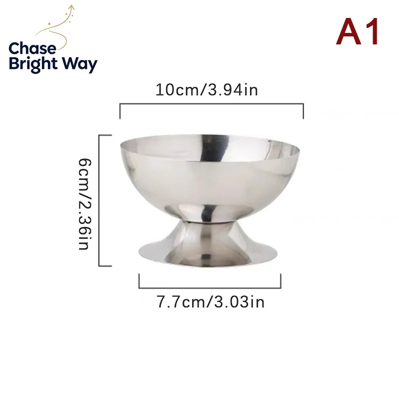 Stainless Steel Goblet Cup – Ice Cream & Dessert Bowl