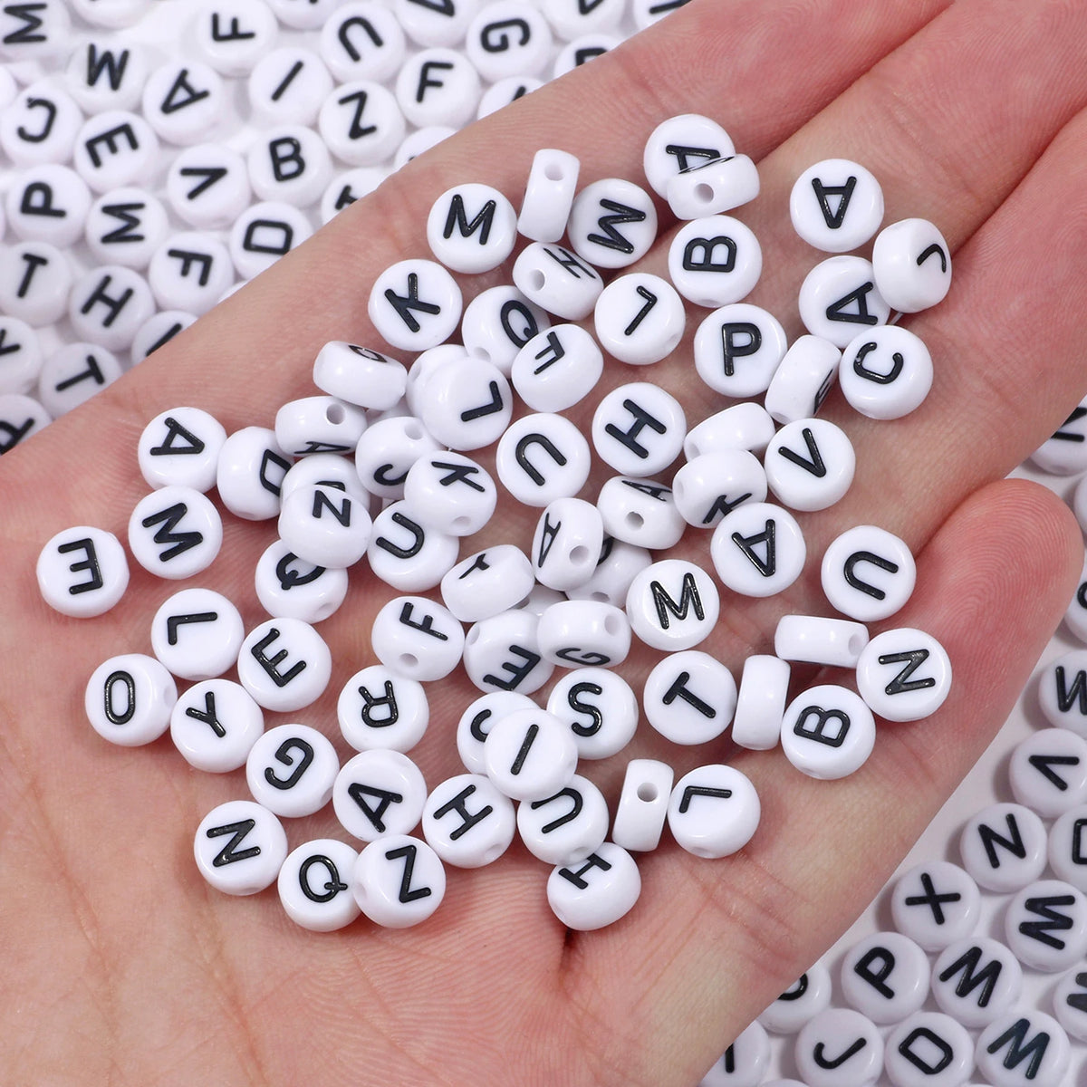 Pink Acrylic Letter Beads – Alphabet Spacer Beads for DIY Jewelry