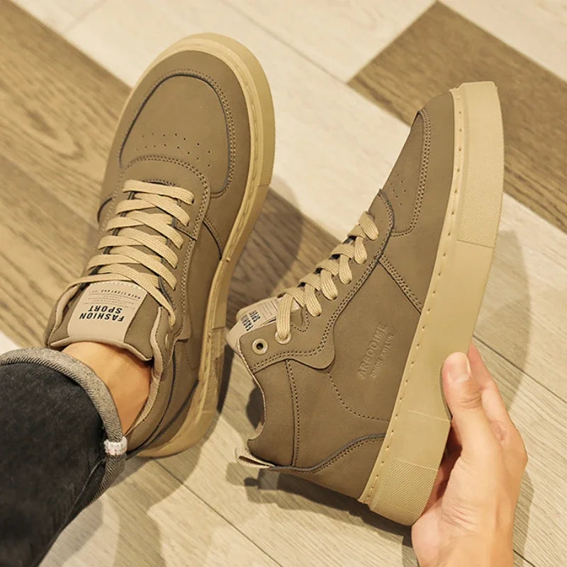 LEDP Men's Platform Sneakers – Lace-Up Non-Slip Casual Ankle Boots