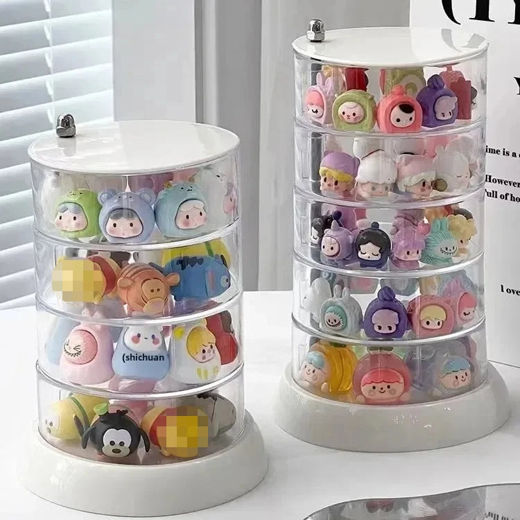 Rotating Multi-Layer Jewelry & Figurine Storage Box – Dustproof