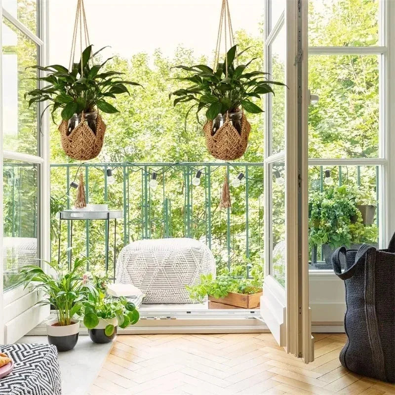 Macrame Plant Hanger – Natural Hemp Rope Hanging Planter