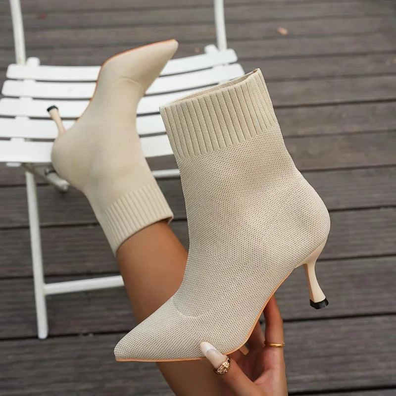 Women's Stretch Chelsea Ankle Boots – Pointed Toe Stiletto