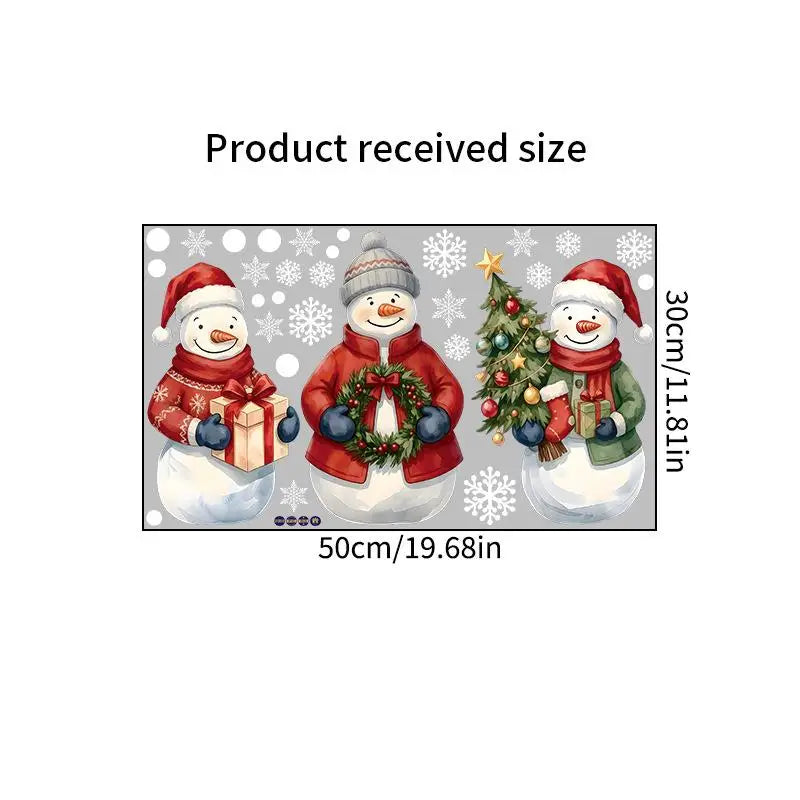 Christmas Window Clings – Santa, Snowman & Snowflake Stickers