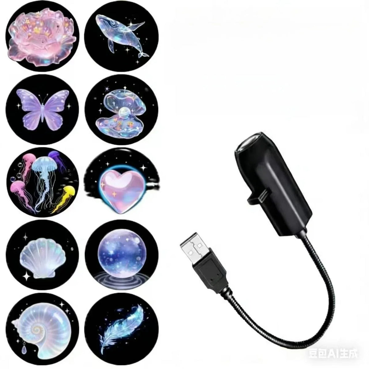 USB LED Projection Night Light – Interchangeable Slide Projector
