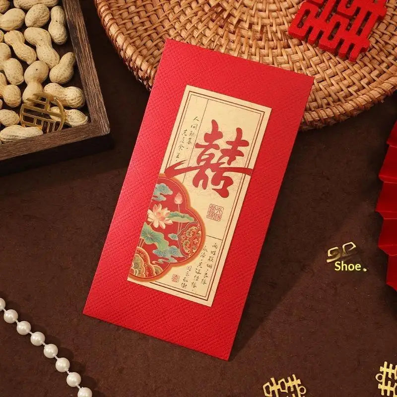 Chinese Wedding Red Envelopes 4-Pack – Hong Bao Double Happiness