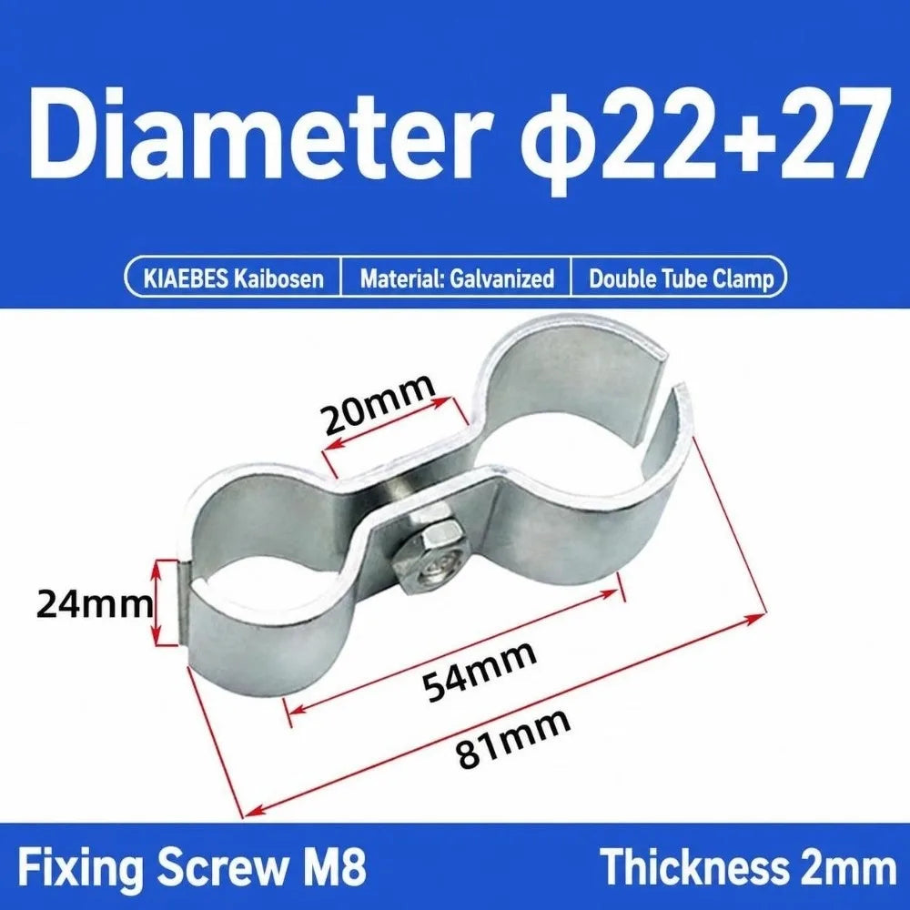 Double Tube Pipe Clamp – Zinc Plated Twin Hose Fastener