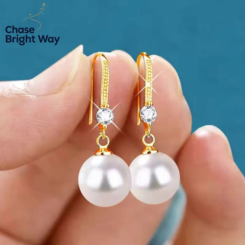Water Drop Pearl Drop Earrings – Round & Oval Women's Jewelry