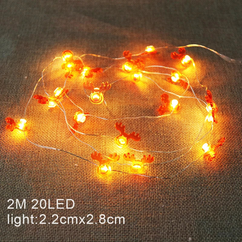 2M Christmas Santa & Snowman LED Light String Garland Decor