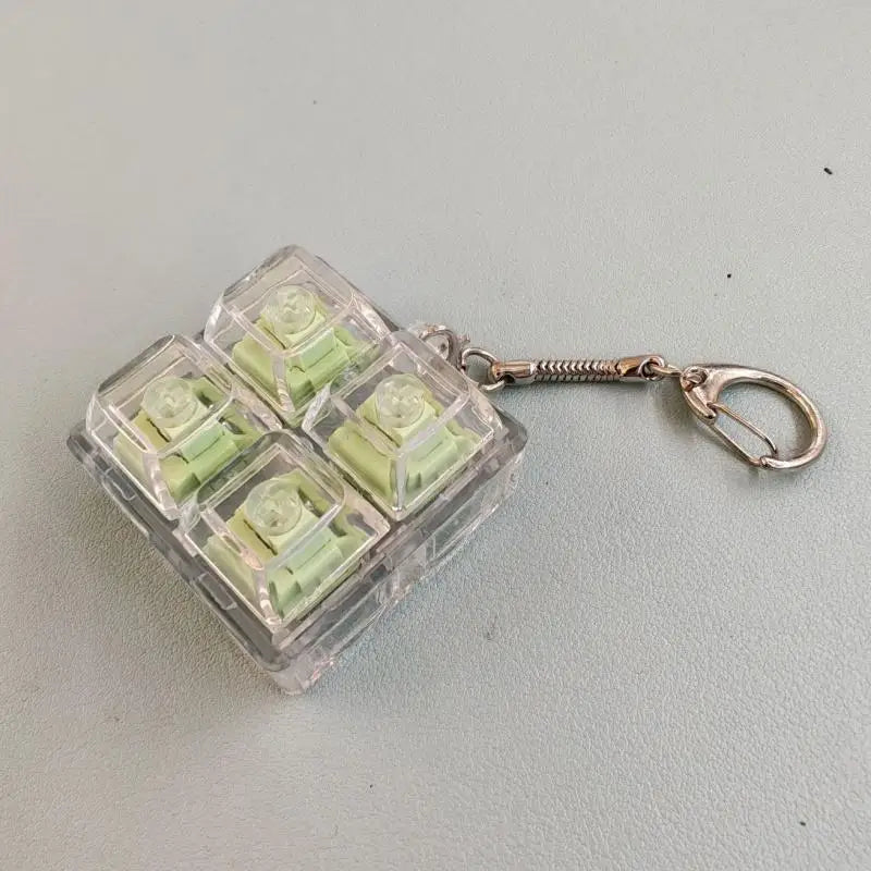 Mini Keyboard Fidget Keychain – Crystal Keycap Sensory Toy