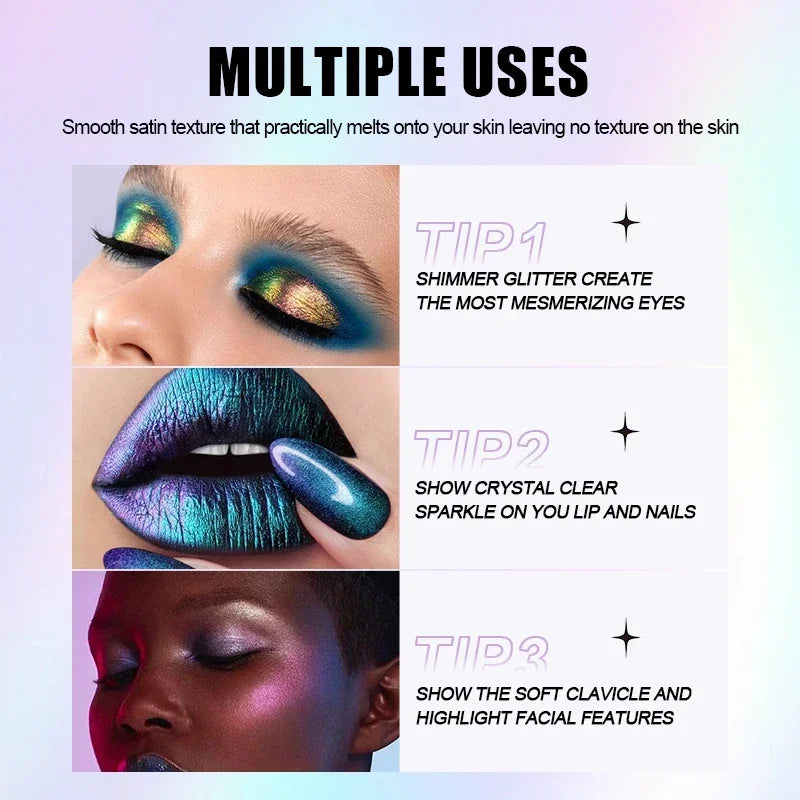 PECOLOVERS Chameleon Metallic Eyeshadow Stick – Aurora Chrome