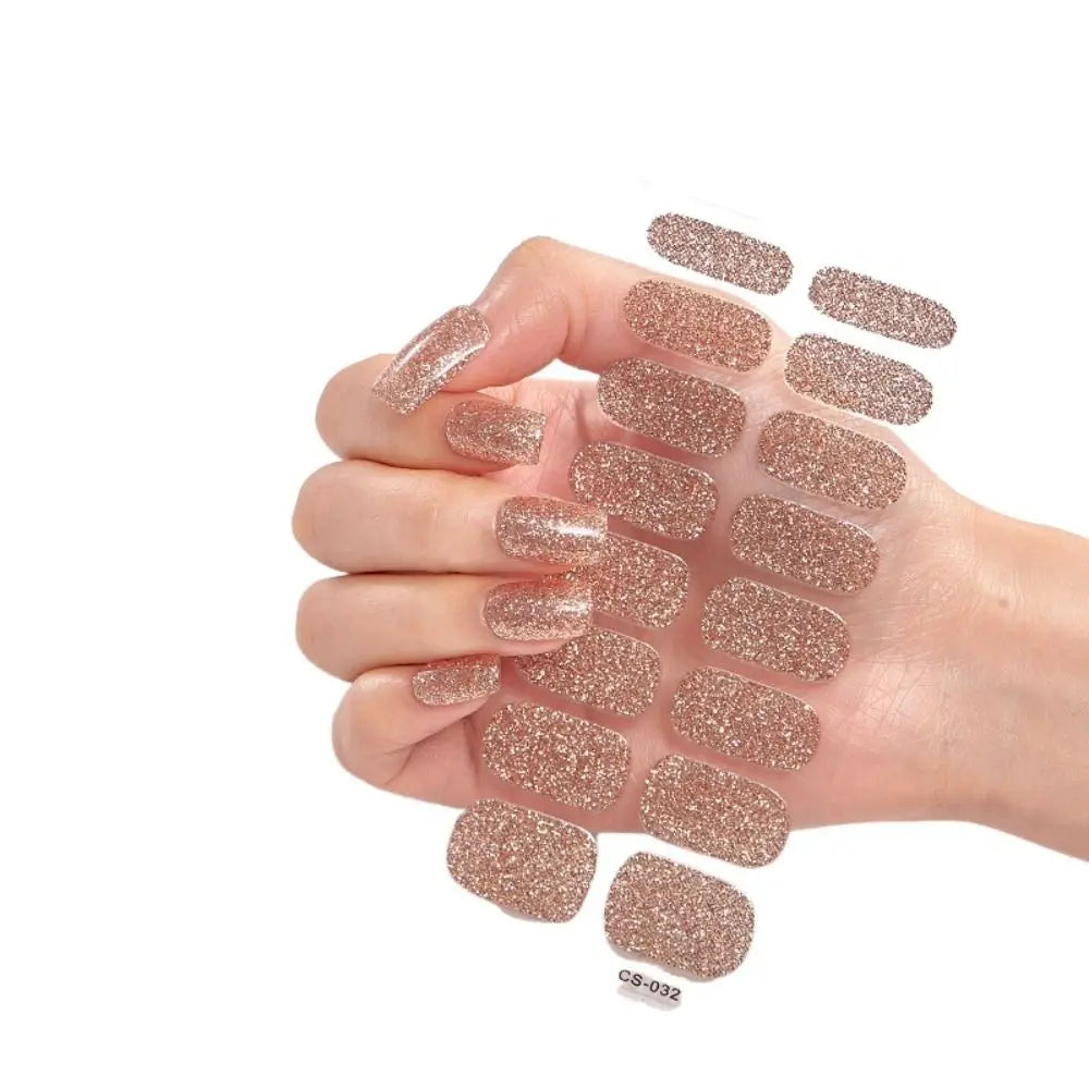 Glitter Gel Nail Stickers – 8 Sheets Sequin DIY Nail Art