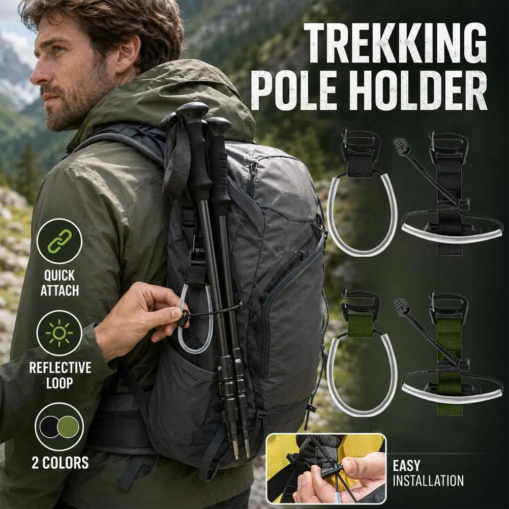 Trekking Pole Holder Strap | Quick-Release Backpack Clip