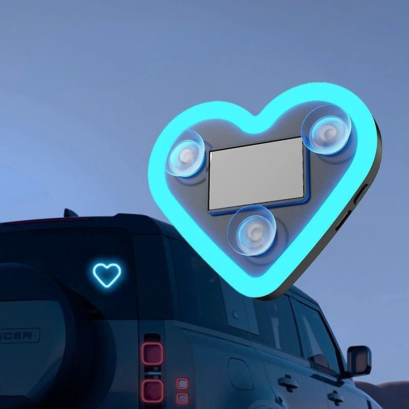 Solar Heart Neon LED Car Window Atmosphere Light – Wire-Free
