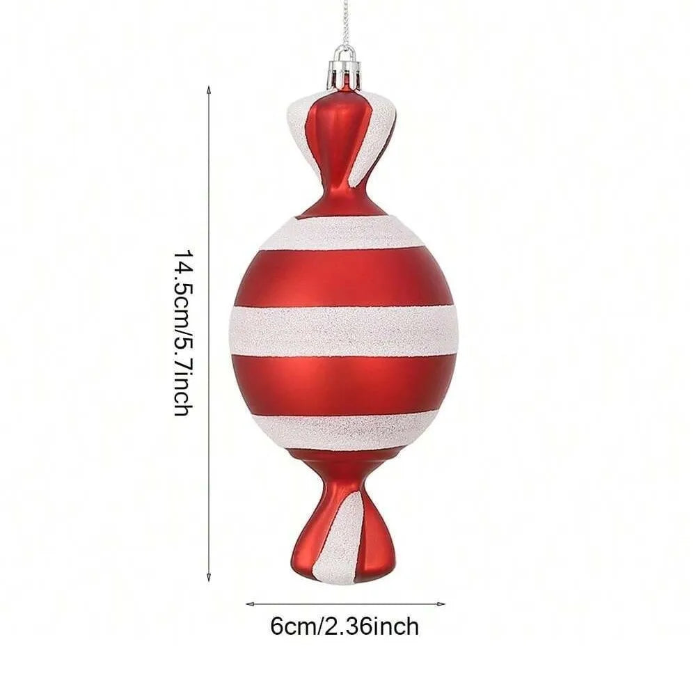 PVC Lollipop & Candy Cane Christmas Ornaments – Red & White