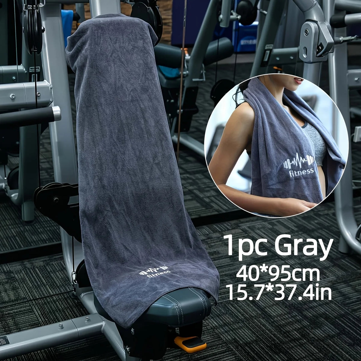 Sports Fitness Towel with Pocket | Soft Absorbent Polyester