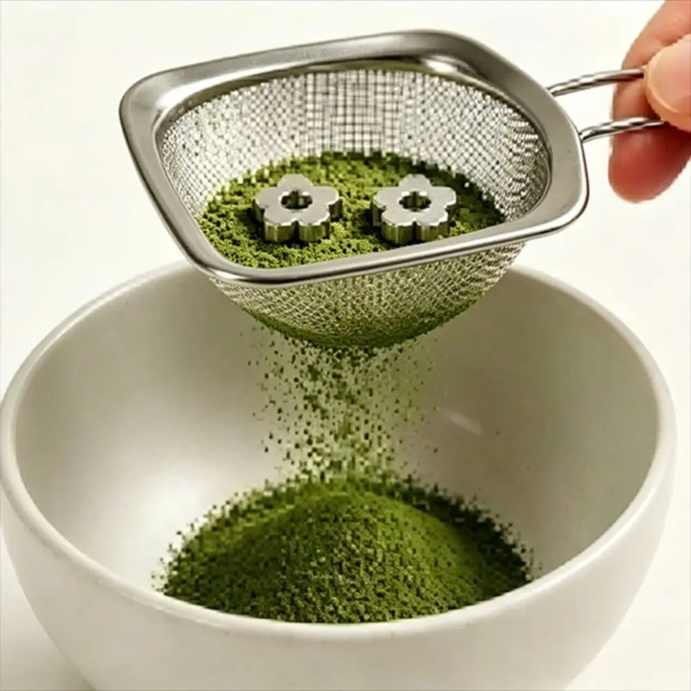 Stainless Steel Matcha Sifter Beads – Flower Shape 3–4 Pc Set