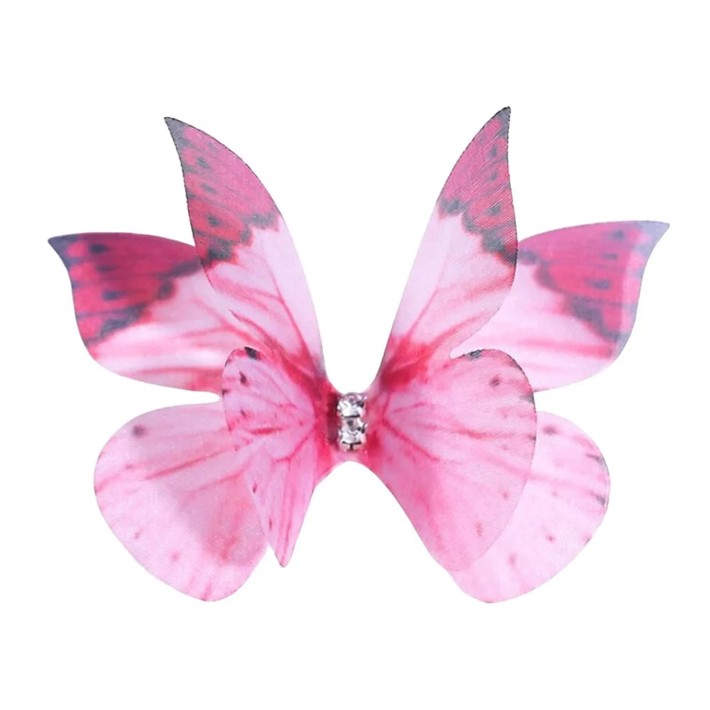 50-Pack 3D Organza Butterfly Appliques – Colorful Mesh Patches