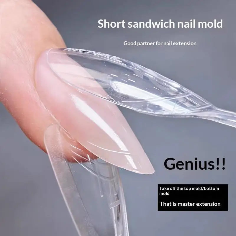 240pcs Sandwich Dual Nail Forms – 15 Oval Sizes Extension Molds