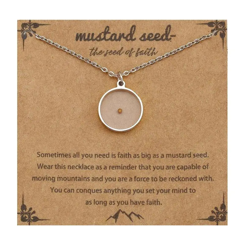 Mustard Seed Faith Pendant Necklace | Gold & Silver Stainless Steel
