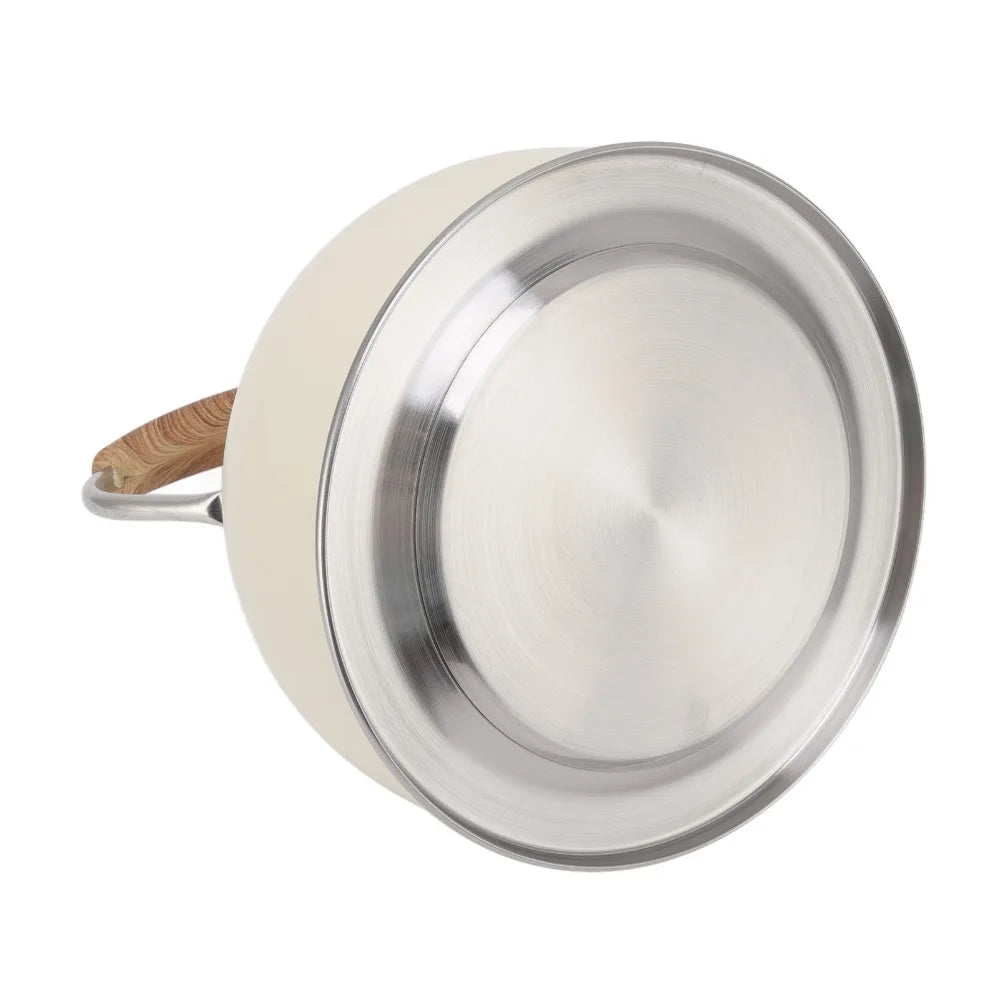 Stainless Steel Whistling Tea Kettle 2.5L – Beige & Purple