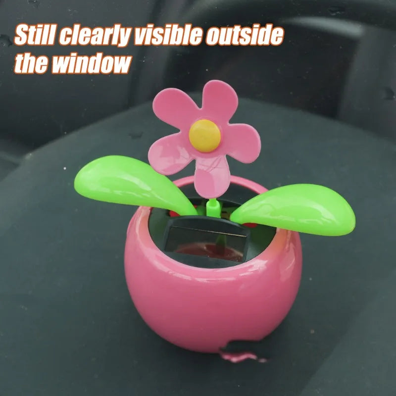Solar Swinging Sunflower Car Decoration – Cute Bee Dashboard Ornament