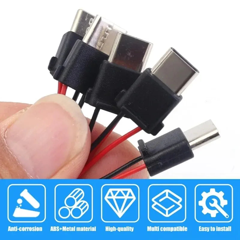 USB-C 2-Pin Waterproof Connector Male Female Solder Jack