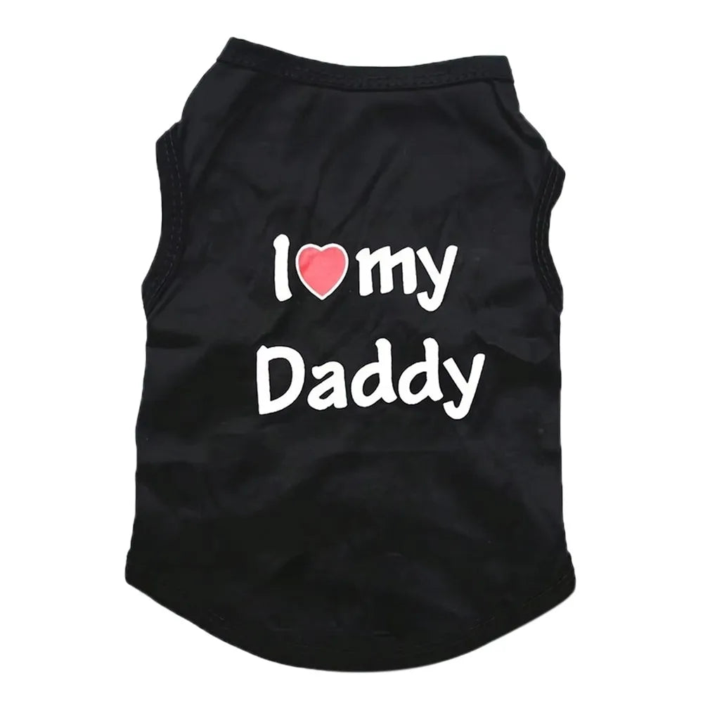 I Love My Mommy/Daddy Dog Vest – Soft Sleeveless Pet T-Shirt
