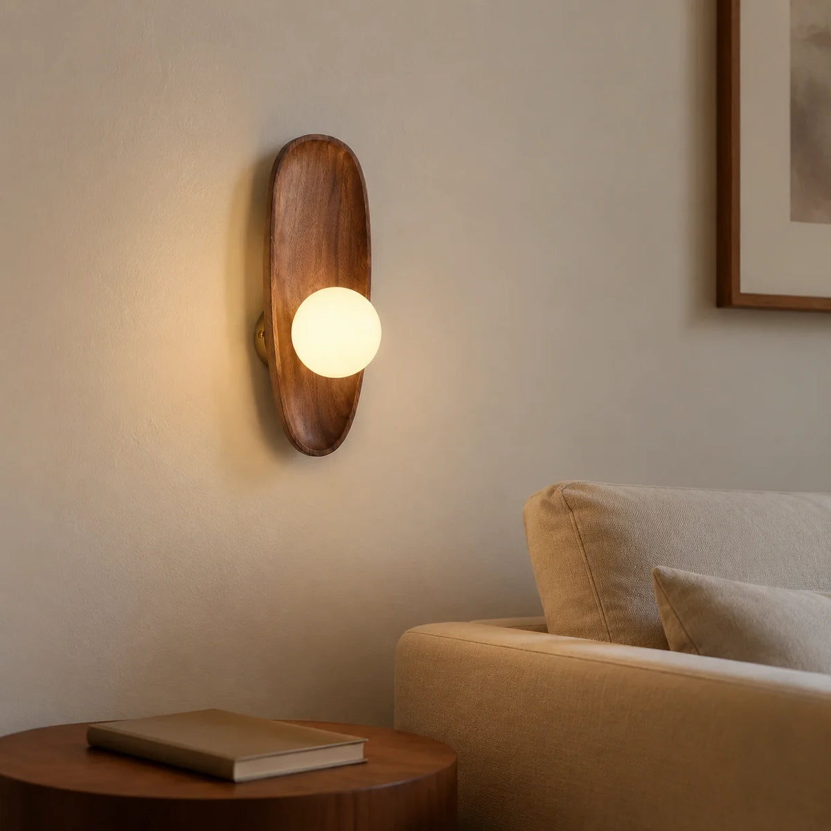Vintage Wooden Glass LED Wall Sconce | E27 Touch Switch