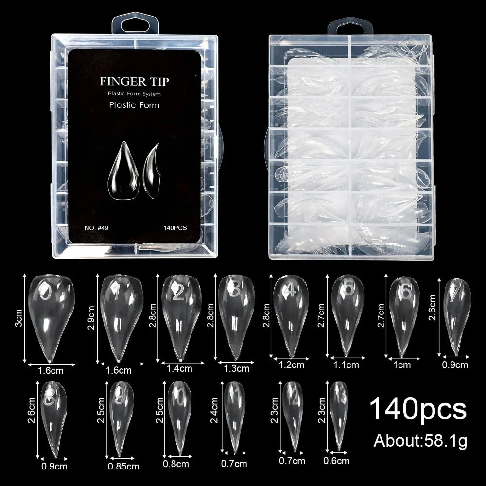 Gel Dual Nail Forms 70/140/150Pcs – 14 Sizes Reusable Molds