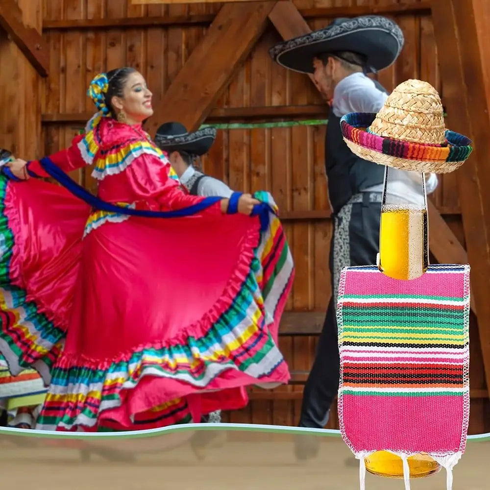 Mini Sombrero Hats & Beer Poncho Covers | Fiesta Party Decor