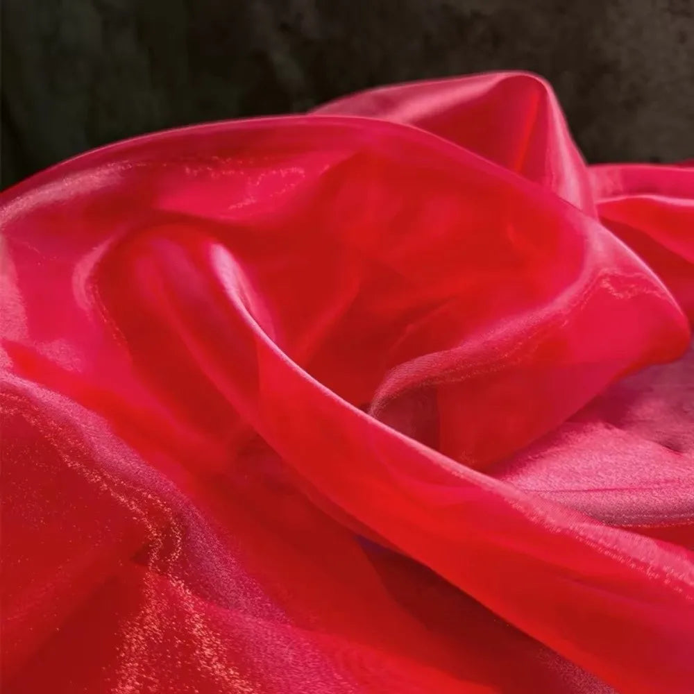 Crystal Organza Fabric – Glossy Sheer Mesh Cloth 1m × 1.5m