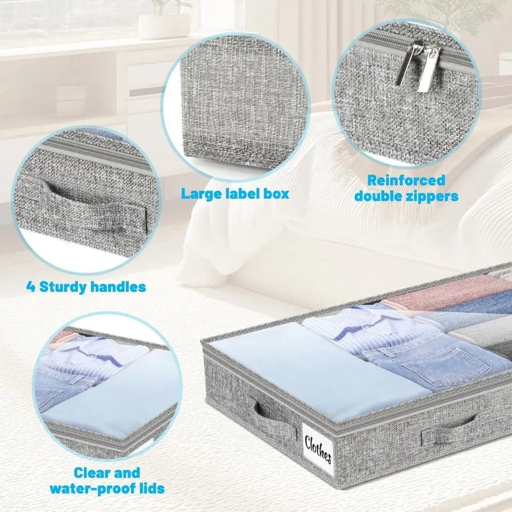 Under Bed Storage Drawer with Clear Lid – Large Foldable Bin