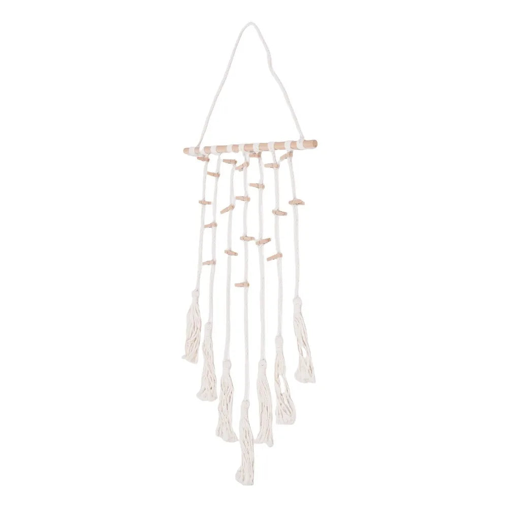 Tassel Macrame Wall Hanging – 20 Clip Photo Display Holder