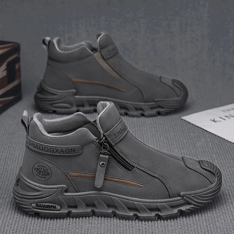 Men's Zipper Casual Sneakers – Non-Slip Outdoor Climbing Shoes