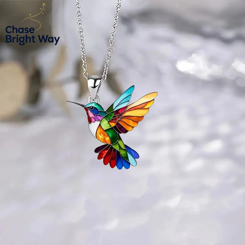 Colorful Hummingbird Pendant Necklace | Alloy Women's Jewelry