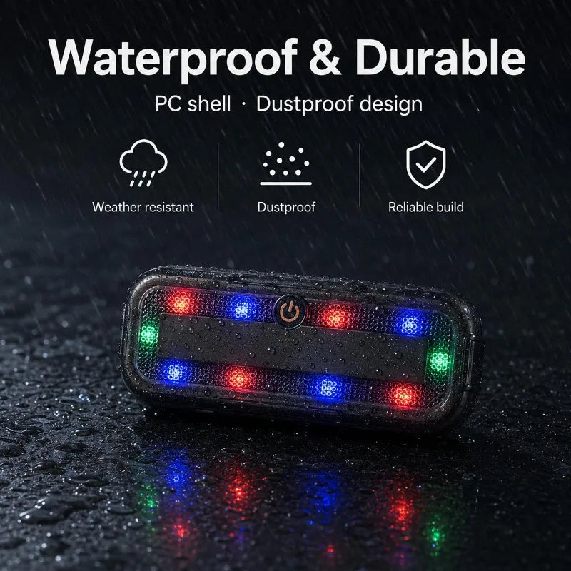 Solar Strobe Warning Light – Waterproof LED Safety Flasher