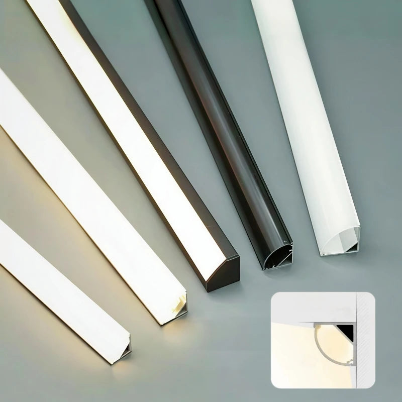 V-Shape 45° Corner LED Aluminum Channel Profile with Diffuser
