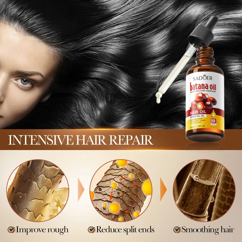 SADOER Batana Hair Oil 50ml – Nourishing Frizz Smooth Treatment