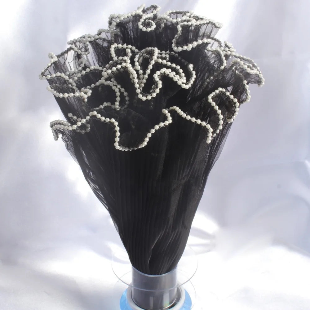 Pearl Lace Wave Mesh Flower Wrapping Roll – 28cm x 4 Yards