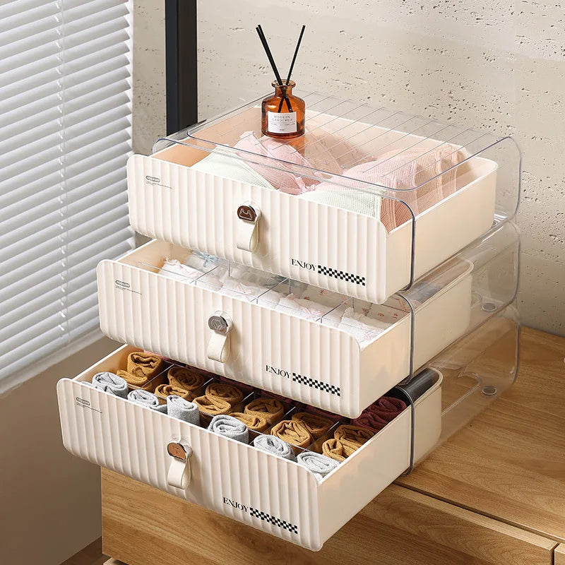 Underwear Organizer Drawer Box – 3-in-1 Dustproof Storage