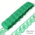 10 Yards Floral Embroidery Lace Trim – Hollow Polyester 40mm