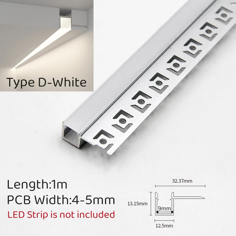 Trimless Recessed LED Aluminum Profile Channel 1M | 1–10pcs