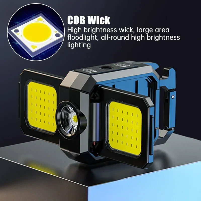 USB Rechargeable COB LED Keychain Work Light – Waterproof Mini Torch