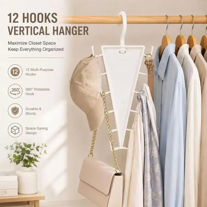 V-Shape 10-Hook Closet Organizer – Space-Saving Hanger