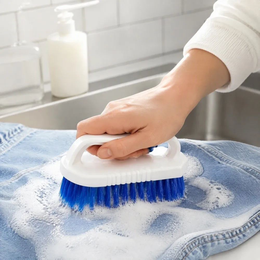 Stiff Bristle Laundry Scrub Brush – Wide Head Comfort Grip