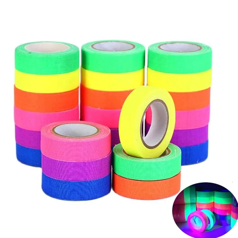 UV Glow Neon Fluorescent Tape 5-Pack – Floor & Stage Decor
