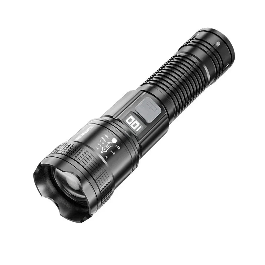 Ultra Bright LED Zoom Flashlight – Type-C Rechargeable 3 Modes